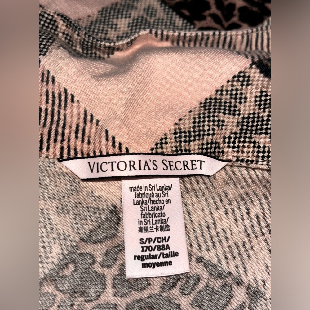 Victoria's Secret Women S Black Pink Plaid Animal Flannel 2pcs Pajama Lounge - Picture 3 of 14